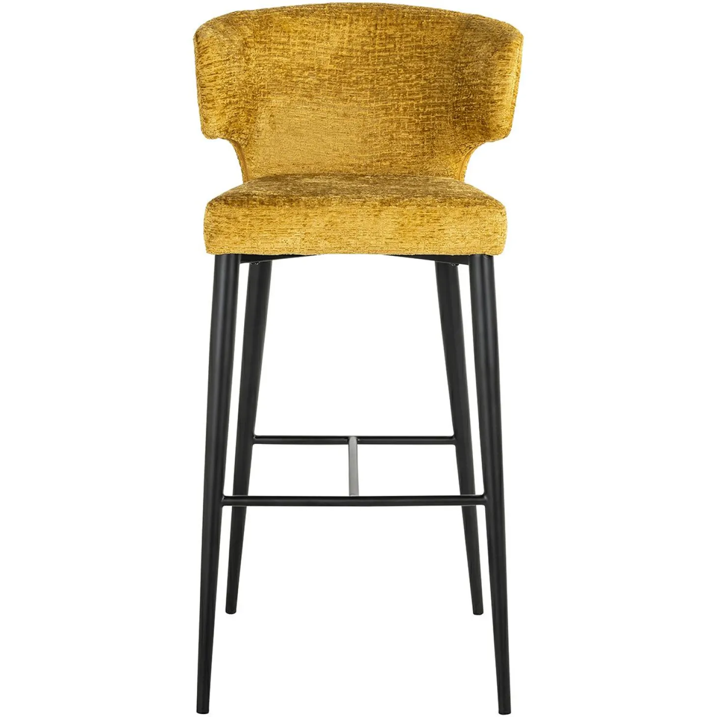 Barstoel Taylor Chenille Mosterdgeel - zithoogte 76cm - Loft24.nl