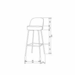 Barstoel Vogue Bouclé - Naturel (zithoogte 80cm) - Loft24.nl