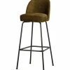 Barstoel Vogue Structure Velvet - Brass (zithoogte 80cm) - Loft24.nl