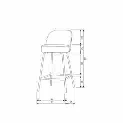 Barstoel Vogue Velvet - Honging Geel (zithoogte 65cm) - Loft24.nl