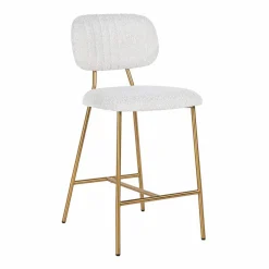 Barstoel Xenia Bouclé Wit - zithoogte 66cm - Loft24.nl