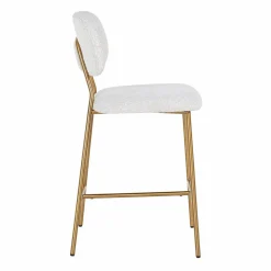 Barstoel Xenia Bouclé Wit - zithoogte 66cm - Loft24.nl