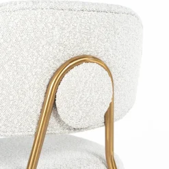 Barstoel Xenia Bouclé Wit - zithoogte 66cm - Loft24.nl