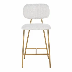 Barstoel Xenia Bouclé Wit - zithoogte 66cm - Loft24.nl