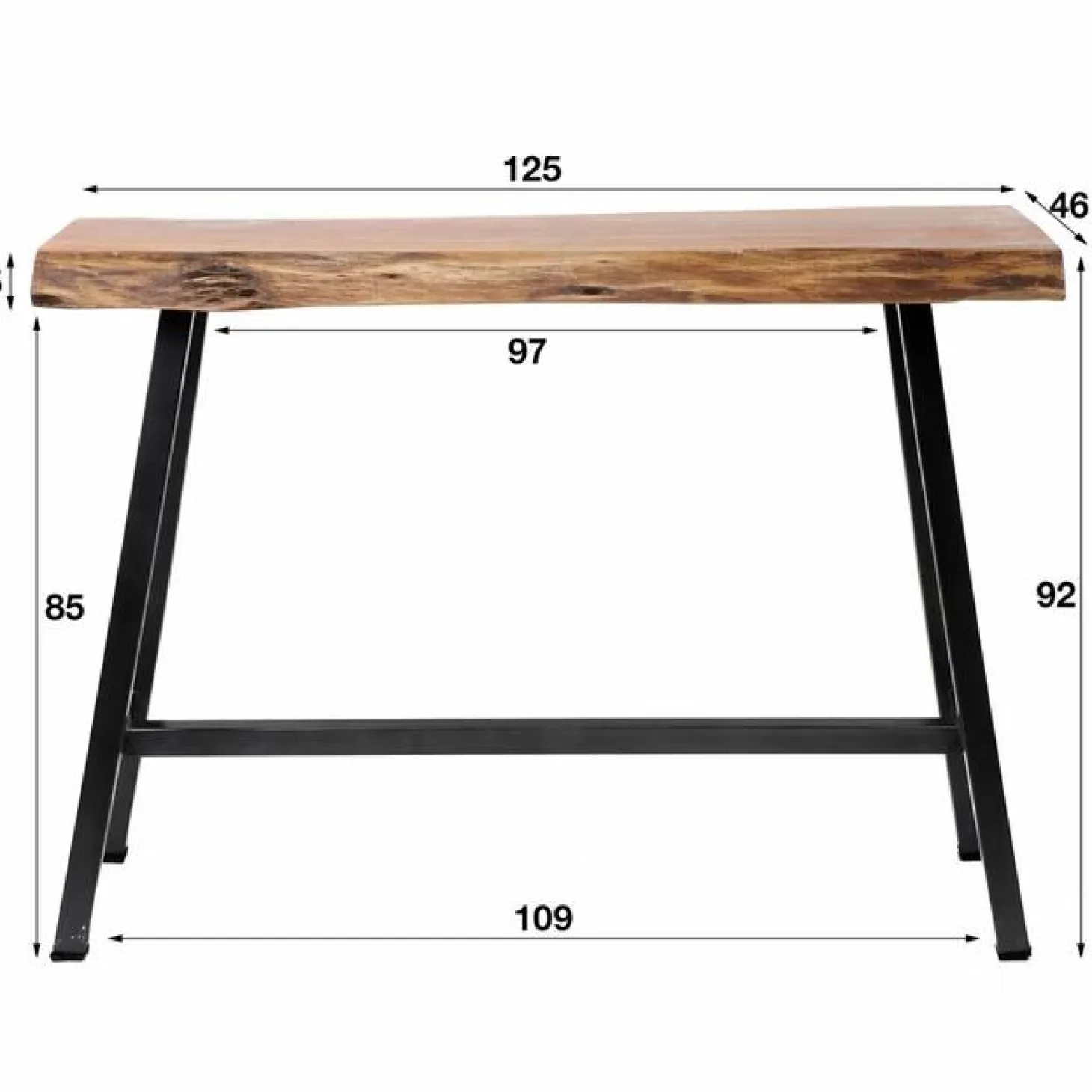 Bartafel Live Edge Boomstam 125 x 46 cm - Naturel - Loft24.nl