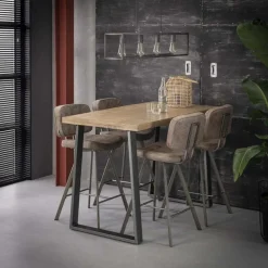 Bartafel Trapezium Massief Mangohout 135 x 70 cm - Naturel - Loft24.nl