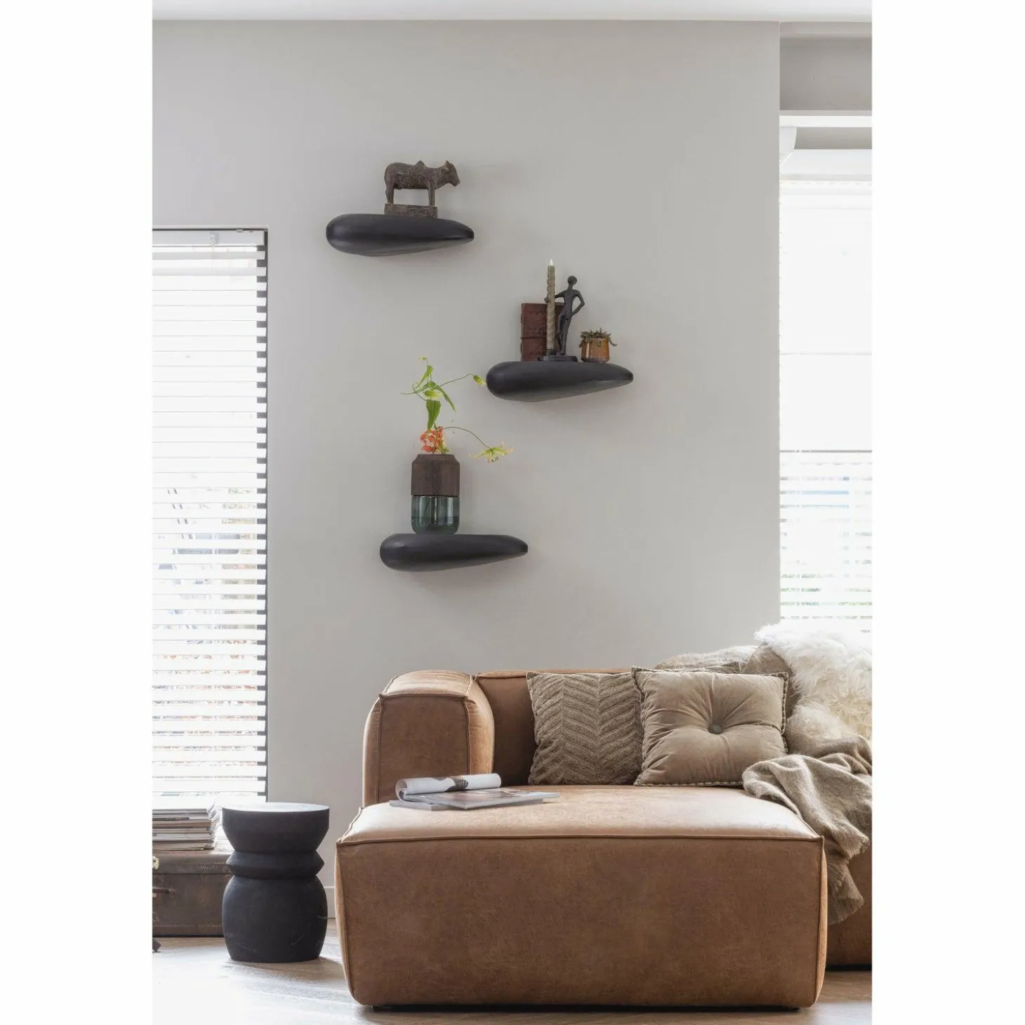 Bean hoekbank links cognac - Loft24.nl