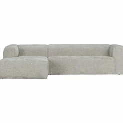 Bean hoekbank links grove melange stof naturel - Loft24.nl