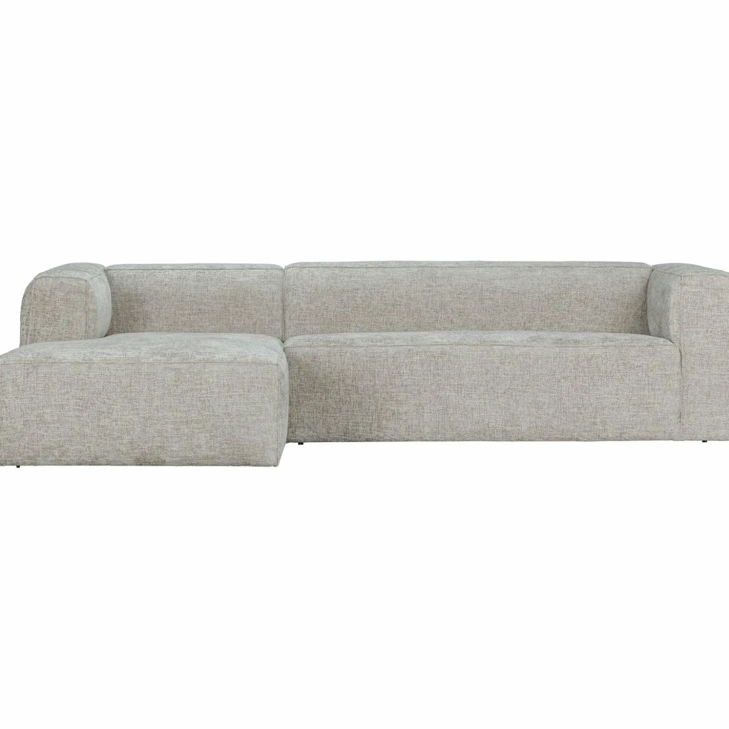 Bean hoekbank links grove melange stof naturel - Loft24.nl