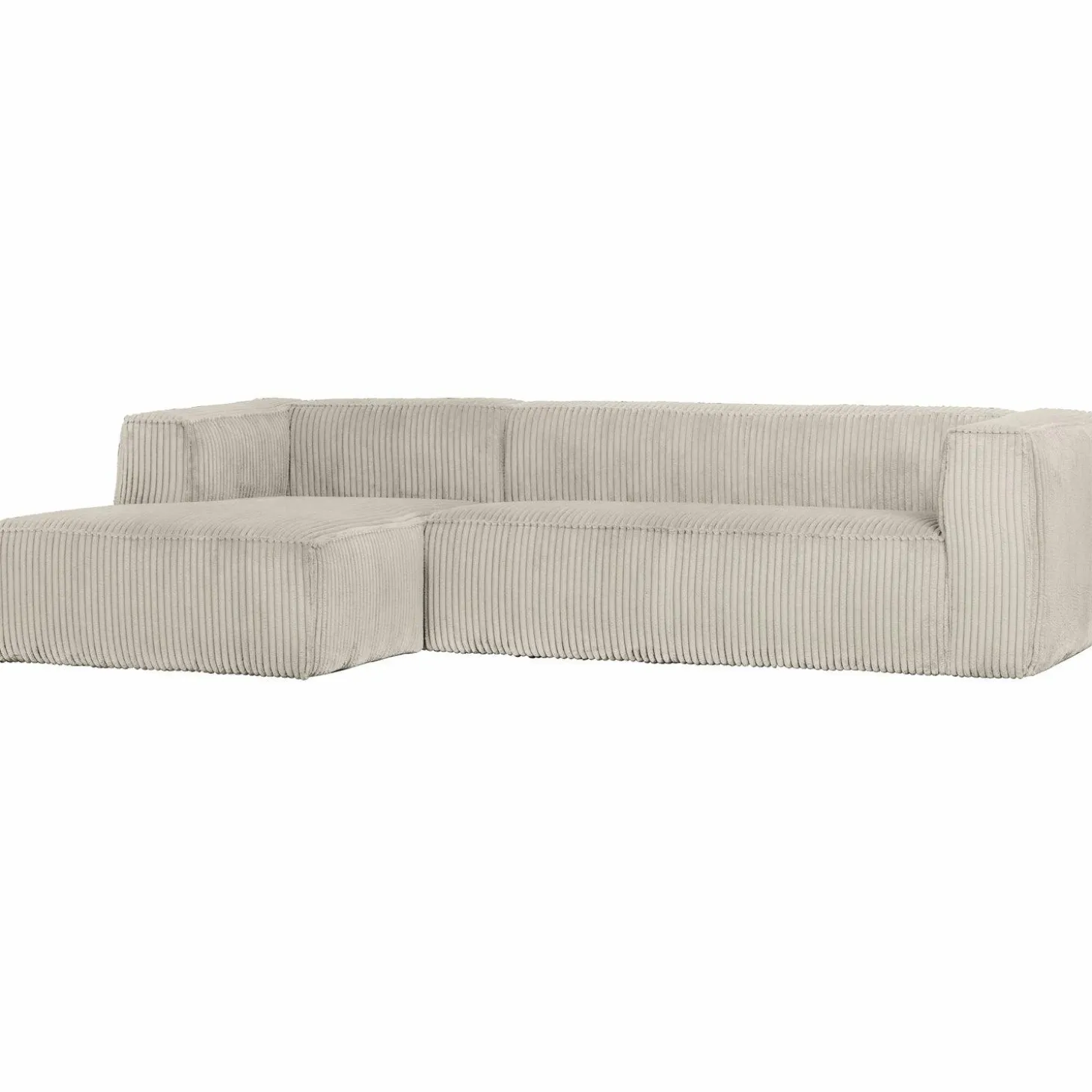 Bean hoekbank links grove ribstof naturel - Loft24.nl