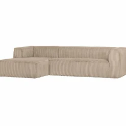 Bean hoekbank links grove ribstof travertin - Loft24.nl