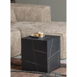 Bean hoekbank rechts grove melange stof travertin - Loft24.nl