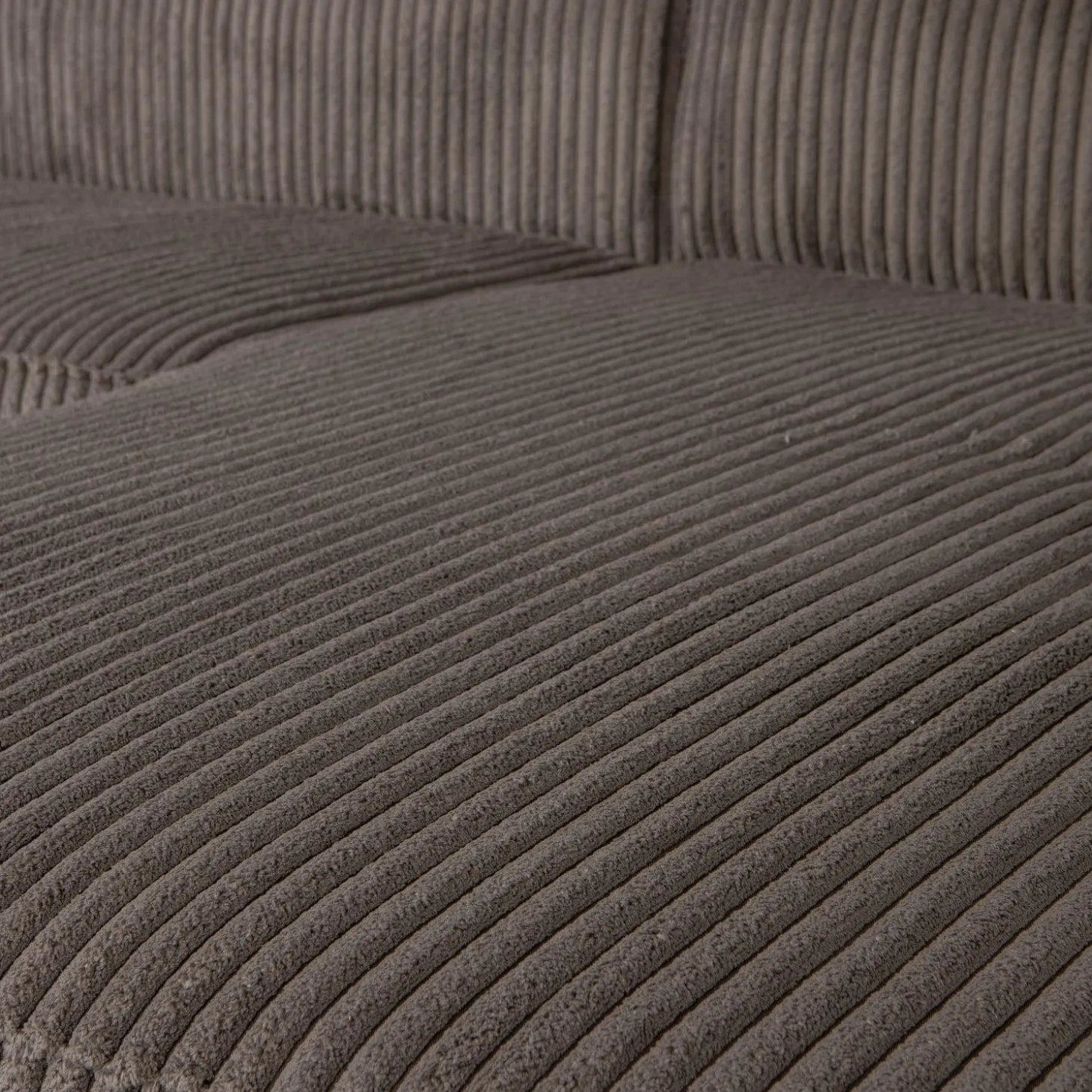 Bean hoekbank rechts grove ribstof mud - Loft24.nl