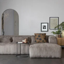 Bean hoekbank rechts grove ribstof terrazzo - Loft24.nl