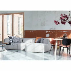 Bean hoekbank rechts incl. kussens lichtgrijs gemeleerd - Loft24.nl