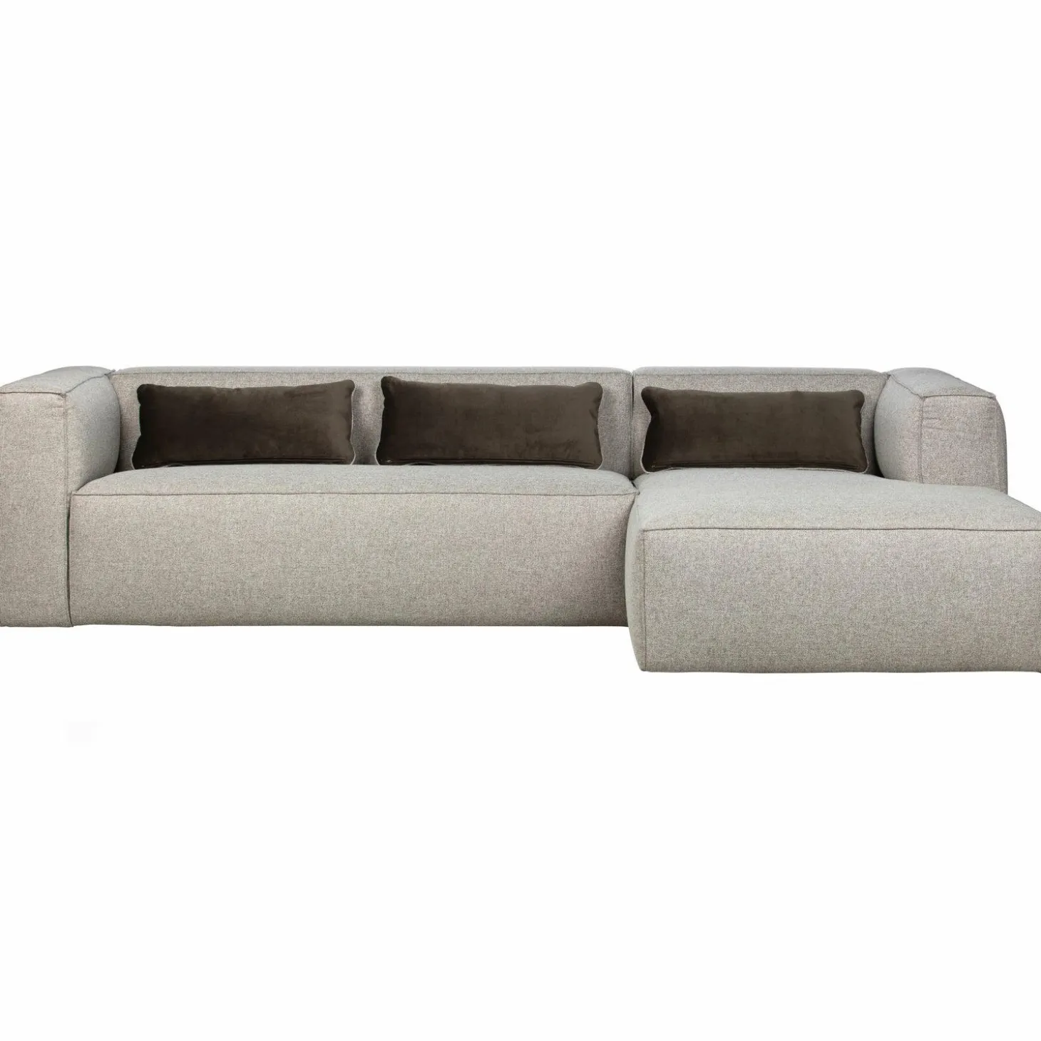 Bean hoekbank rechts incl. kussens lichtgrijs gemeleerd - Loft24.nl