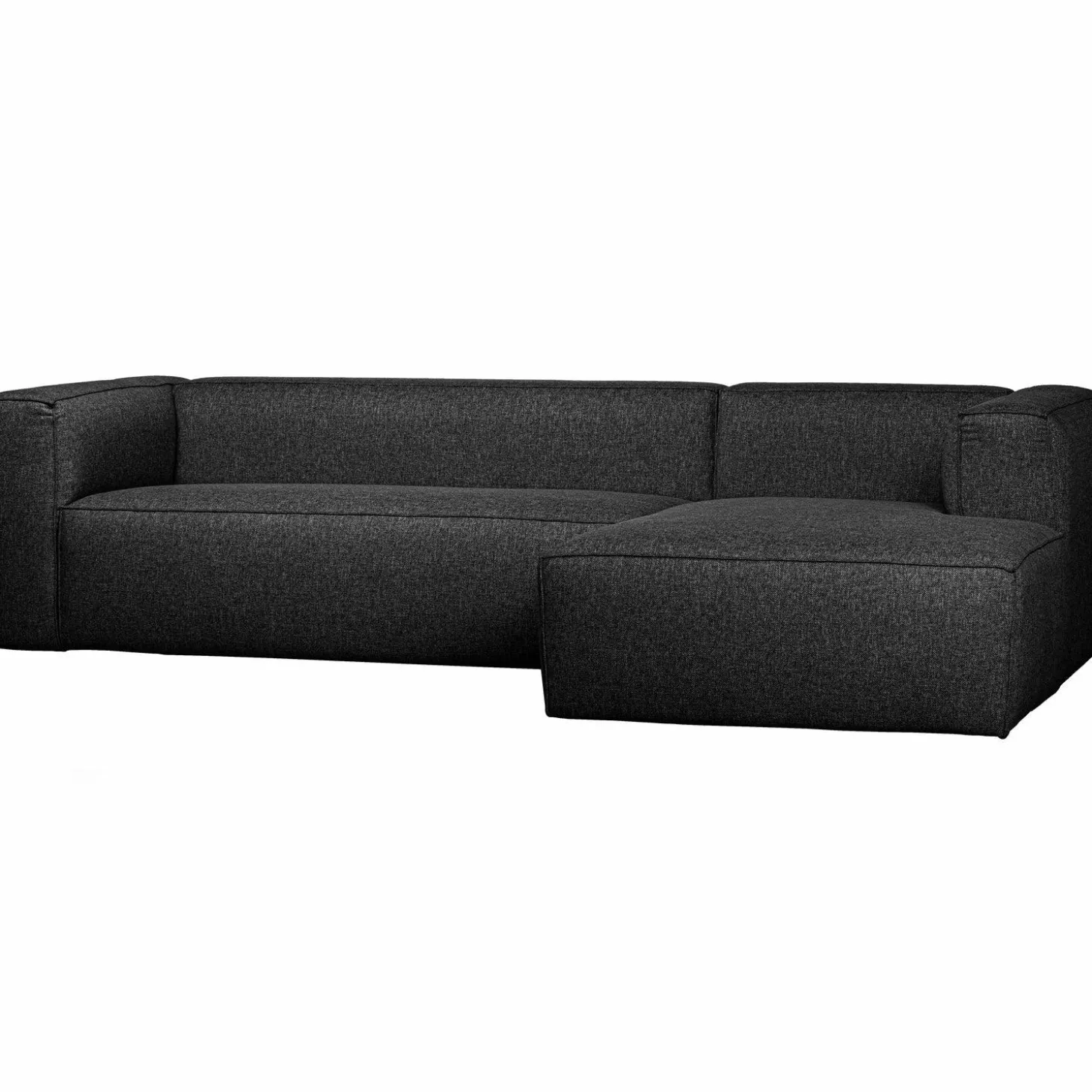 Bean hoekbank rechts incl. kussens donkergrijs gemeleerd - Loft24.nl