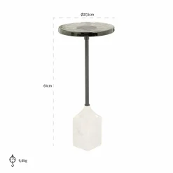 Bijzettafel Aurora Glas en Marmer - Ø27 cm - Loft24.nl
