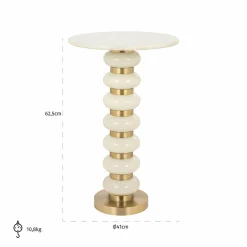 Bijzettafel Barbara Marmer - Wit - Loft24.nl