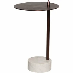 Bijzettafel Barron Marmer Ø37 cm - Brons - Loft24.nl