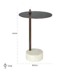 Bijzettafel Barron Marmer Ø37 cm - Brons - Loft24.nl