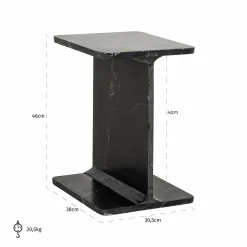 Bijzettafel Benson Marmer - Zwart - Loft24.nl