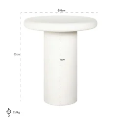 Bijzettafel Bloomstone Ø55cm - Wit - Loft24.nl