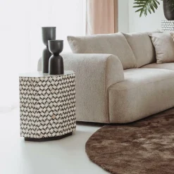 Bijzettafel Brendola Bone inlay 45 x 45 cm - Loft24.nl