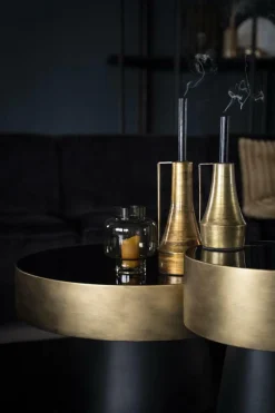 Bijzettafel Bunga klein - zwart/goud - Loft24.nl