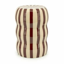Bijzettafel Candice 28cm Beige/Burgundy - Loft24.nl