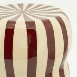 Bijzettafel Candice 28cm Beige/Burgundy - Loft24.nl