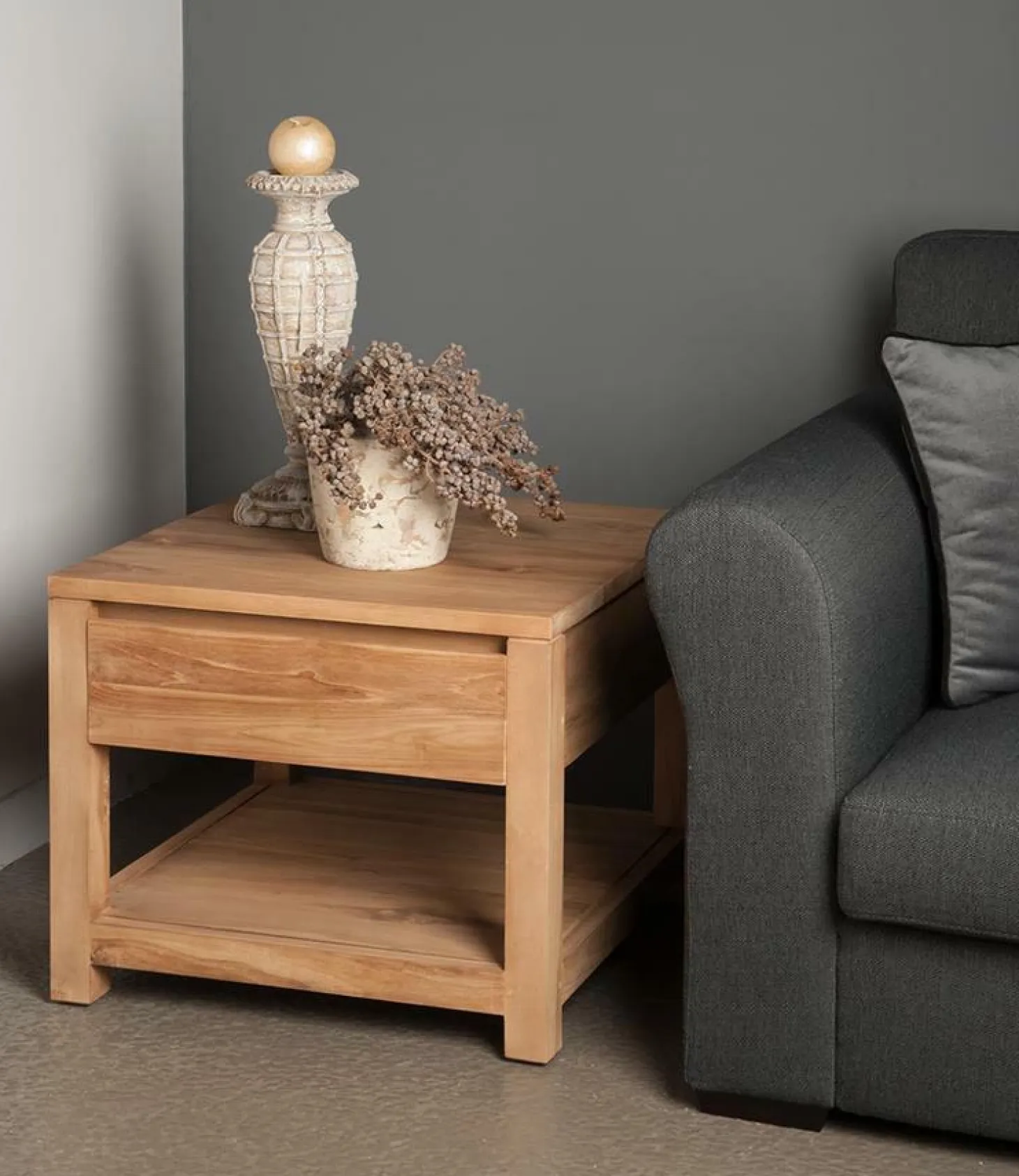 Bijzettafel Corona Teak 60 x 60 cm - Loft24.nl