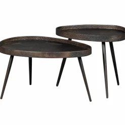 Bijzettafel Crude set an 2 stuks - antique bronze - Loft24.nl