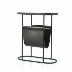 Bijzettafel Daily Marmer met tijdschriftenrek - zwart - Loft24.nl