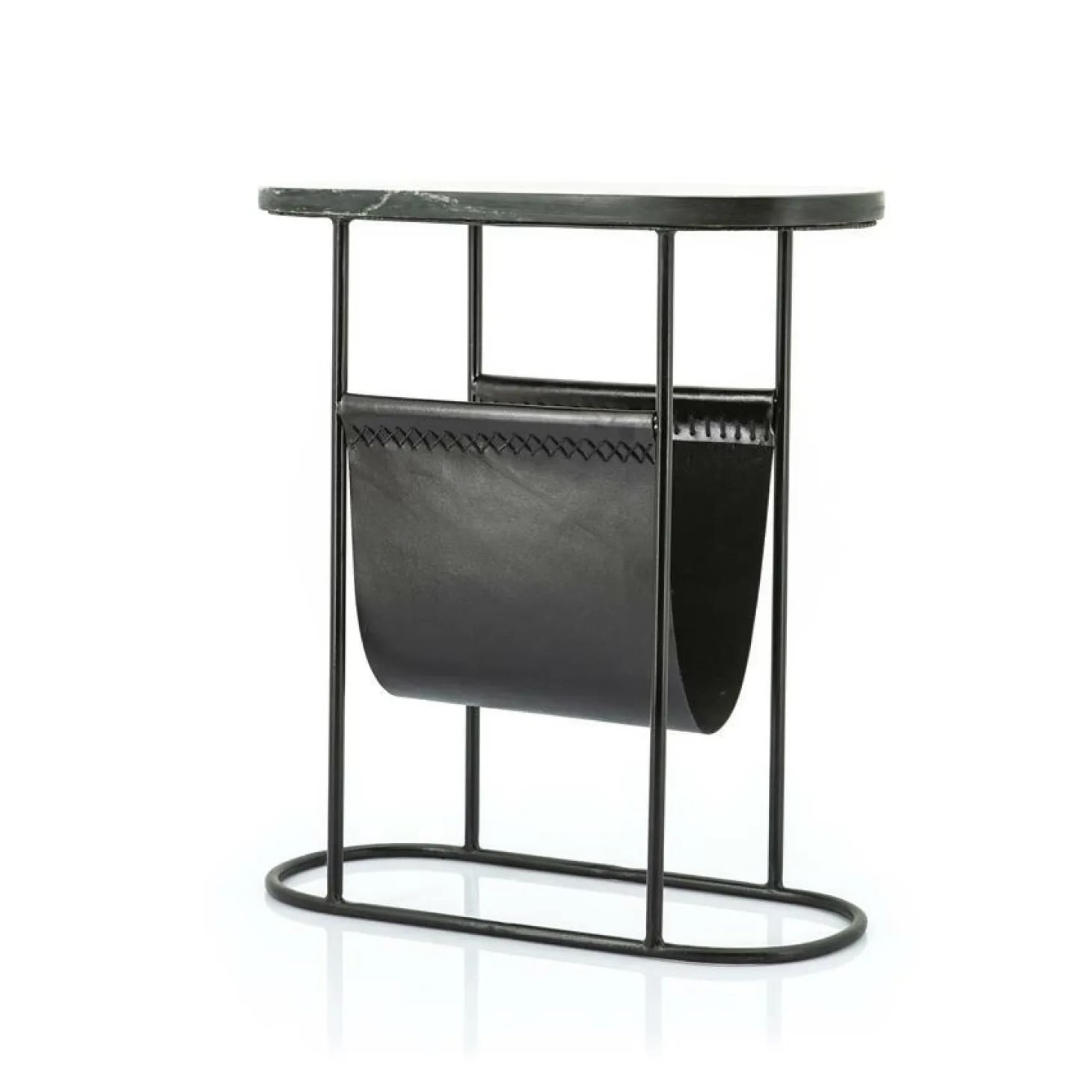 Bijzettafel Daily Marmer met tijdschriftenrek - zwart - Loft24.nl