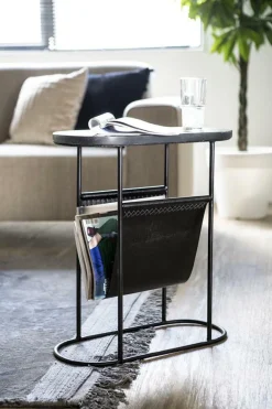 Bijzettafel Daily Marmer met tijdschriftenrek - zwart - Loft24.nl