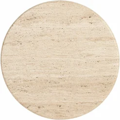 Bijzettafel Douglas Mangohout en Travertin - Ø50 cm - Loft24.nl