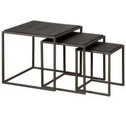 Bijzettafel Fanna Teakhout Set van 3 stuks - Loft24.nl