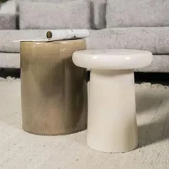 Bijzettafel Glaze 34cm - Crème (showmodel) - Loft24.nl