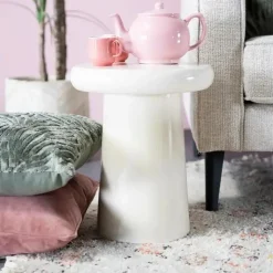 Bijzettafel Glaze 34cm - Crème (showmodel) - Loft24.nl