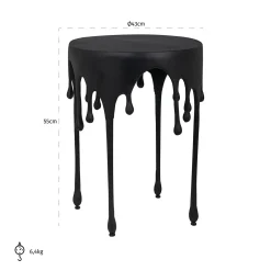 Bijzettafel Laila Ø43 cm - Zwart - Loft24.nl