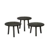 Bijzettafel Lazio Teakhout set van 3 stuks - zwart - Loft24.nl