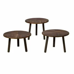 Bijzettafel Lazio Teakhout set van 3 stuks - wine - Loft24.nl