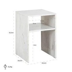 Bijzettafel Moran Marmer - 35 x 35cm - Loft24.nl