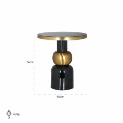 Bijzettafel Mose Ø51 cm - Zwart - Loft24.nl