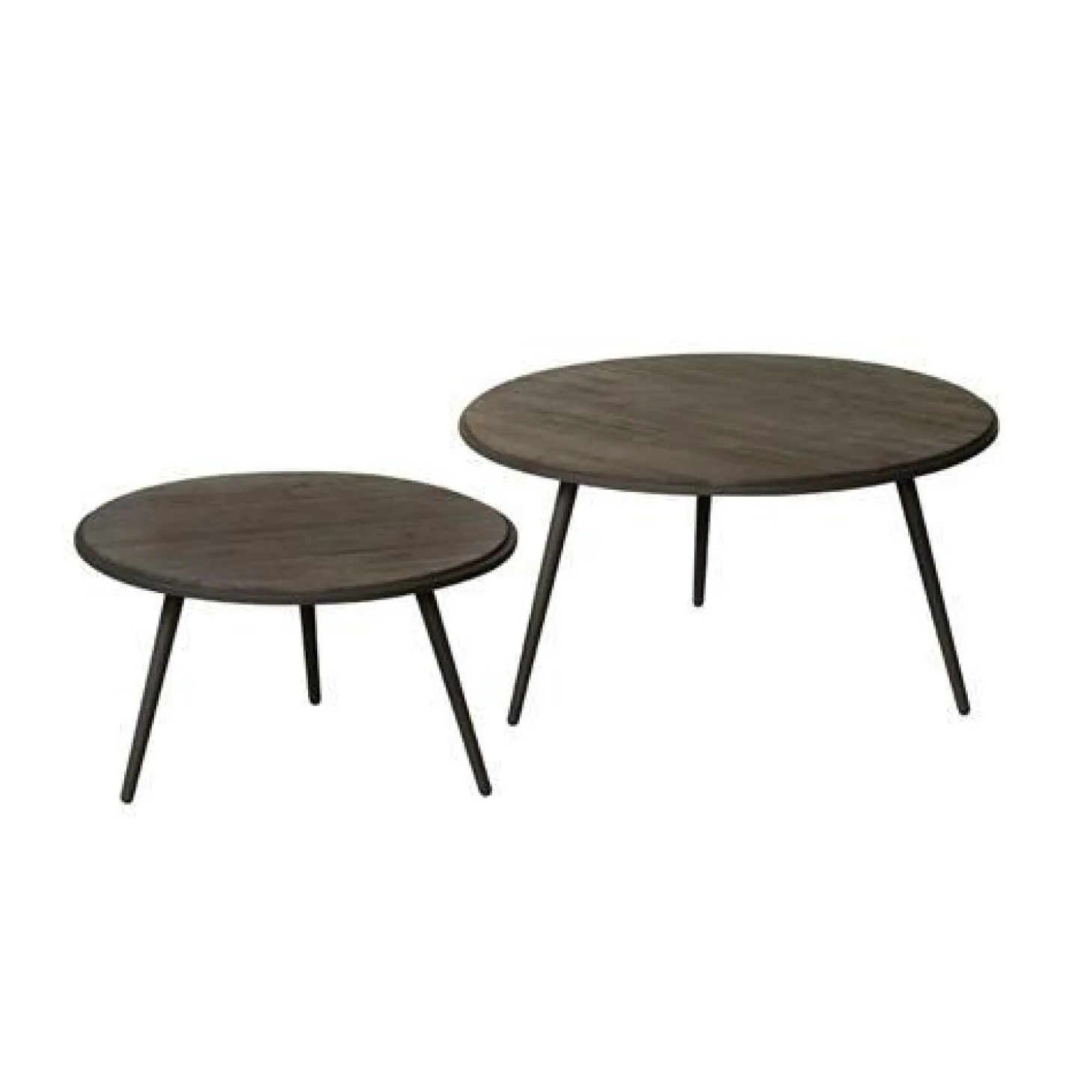 Bijzettafel Rolo Teakhout set van 2 stuks - wine - Loft24.nl