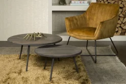 Bijzettafel Rolo Teakhout set van 2 stuks - wine - Loft24.nl