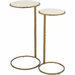 Bijzettafel Scofield Marmer Set van 2 stuks - Goud - Loft24.nl