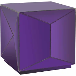 Bijzettafel Shifra Spiegelglas 40 x 40 cm - Paars - Loft24.nl