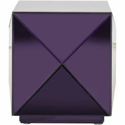 Bijzettafel Shifra Spiegelglas 40 x 40 cm - Paars - Loft24.nl